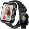 AIMIUVEI 4G Smartwatch Bambini, Orologio Smartwatch Bambini HD da 1,83'' con Chiamate e Videochiamate, Whatsapp, Wi-Fi, Chat Vocale, GPS, SOS, SMS, Impermeabile IP68, modalità Scuola (Nero)