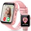 AIMIUVEI 4G Smartwatch Bambini, Orologio Smartwatch Bambini HD da 1,83'' con Chiamate e Videochiamate, Whatsapp, Wi-Fi, Chat Vocale, GPS, SOS, SMS, Impermeabile IP68, modalità Scuola (Rosa)