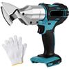 LIROPAU Forbici per lamiera a batteria, compatibili con Makita 18 V, forbici elettriche con testa girevole a 360°, spessore massimo 2 mm, forbici elettriche per lamiere, tappeti, tessuto, pelle (senza