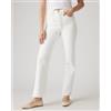 Levi's per donna. [72693-0076] Jeans dritti alla caviglia con motivo Ribcage bianco, Casual, Cotone, Denim