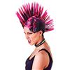Bristol Novelty Parrucca mohicana femminile rosa e nera, 1 pezzo. - Design accattivante, perfetta per festival musicali, feste, eventi speciali e altro ancora