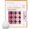 GuirLED - Ghirlanda luminoso a LED Wifi per batuffoli di cotone USB - Controllo vocale - Casa connessa - Amazon Alexa & Google Assistant - Adattatore CA 2xUSB incluso - 24 sfere 4 m - Princesse