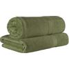 Superior Set di 2 teli da bagno in pile di cotone egiziano, asciugamani ultra morbidi di lusso, essenziali in peluche spesso, assorbenti pesanti, bagno per ospiti, hotel, spa, bagno di casa, bagno di