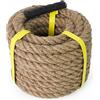 Aoneky Corda di iuta - Corda di canapa intrecciata da 3,5 cm per artigianato, arrampicata, ancoraggio, amaca, nautica, tiragraffi per gatti, tiro alla fune, decorazione