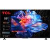 TCL Smart TV 55 Pollici 4K Ultra HD Display LED Sistema Google TV Dolby Audio HDR10+ Classe E colore Nero - 55P69K