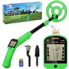 OMMO Metal Detector per Bambini, Stelo Regolabile da 70-96 cm, Metal Detector Leggero per Bambini con Bobina Impermeabile da 6, Gold Detector per Principianti, Pala, Rastrello, Verde