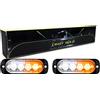 RIGIDON 2 Pezzis 4 LED Lampada di Emergenza Strobo Barra Led, 3.3 Pollice 12V 24V Faretti Fendinebbia Per Off road Auto Fuoristrada Camion SUV UTE ATV Barca 4x4 Veicoli, Ambra Bianca Impermeabile
