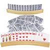 2 Porta Carte Da Gioco In Legno Per Bambini E Adulti - Supporto Per Carte Per UNO, Poker, Mani Libere, Antiscivolo, Rosso E Blu