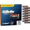 Gillette Fusion 5 Proglide Lamette Da Barba per Rasoio Barba Manuale, 14 Lamette Gillette Fusion 5 Proglide di Ricambio per Rasatura Profonda Uomo, Lame di Precisione per Rasoio Manuale Uomo