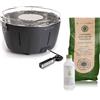 Classe Italia Barbecue da tavolo senza fumo portatile InstaGrill Antracite| PAK con carbone e BioEtanolo inclusi-Trasporto Gratis-