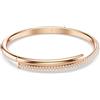Swarovski Dextera - Bracciale da donna placcato in oro rosa, con chiusura magnetica, lunghezza 18,6 cm, colore: bianco, Large, Cristallo, Nessuna pietra preziosa