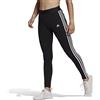 adidas 3 Stripes Leggings Donna, Black/White, L