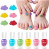 Aieenjor Set Di Smalti Per Unghie Per bambina, 6 flaconi Rainbow Candy Colors Smalto Speciale Con Brillantini Per Bambini, trucchi bambina, a Base D'acqua E Senza Odori,Adatto Come Regalo