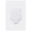 Tezenis 4 Paia Slip Bimba In Cotone Basic Bambina Bianco