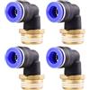 ANGEEK set da 4 pezzi, 10 mm - 1/2, raccordi pneumatici a gomito a 90° con filettatura maschio PT, adatti per il collegamento rapido di tubi flessibili, accessori compressori d'aria