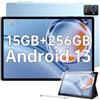 OUKITEL OKT3 Tablet Android 13 - Tablet PC 10.51 Pollici 15GB + 256GB(TF 2TB),Octa-Core,16MP+8MP, 8250mAh,1920x1200 FHD,4G LTE Dual SIM/5G WiFi/Face ID/GMS/BT5/3,5mm Cuffie Jack Tablet con Penna - Blu