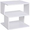Easycomfort Tavolino da Caffè 2 Ripiani Aperti Design Moderno Salotto Soggiorno Legno 40x40x43cm Bianco