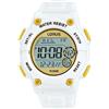 Lorus Orologio digitale al quarzo da uomo con cinturino in silicone, Bianco - R2337PX9