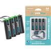 paleblue Batterie AA ricaricabili USB di Pale Blue, IONI DI LITIO 1,5 V 1700 mAh, ricarica in meno di 1 ora, oltre 1000 cicli, cavo di ricarica da USB-A a USB-C 4 in 1, indicatore di carica LED, confe