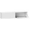 HOMCOM Mobile TV Sospeso per Televisori da 45"-55"-65" con 2 Armadietti e Ante a Ribalta, 140x33x29.8 cm, Bianco | Aosom Italy