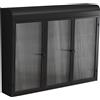 B&F Armadio a Muro a 3 Ante in Vetro con Design Curvo, Spazio di Archiviazione Versatile，per Soggiorno e Bagno, 90×20×70 cm, Nero