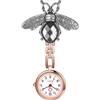 OIDEA Orologio da taschino da infermiere da donna: 3 x orologio da tasca con spilla e strass, portatile, al quarzo, analogico, per infermieri, numeri arabi, regalo per festa della mamma, argento