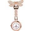 OIDEA Orologio da taschino da infermiere da donna: 3 x orologio da tasca con spilla d'ape in lega con perla e strass, portatile, al quarzo, analogico, per infermieri, numeri arabi, regalo per festa