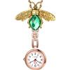 OIDEA Orologio da taschino da infermiere da donna: 3 x orologio da tasca con spilla e strass, portatile, al quarzo, analogico, per infermieri, numeri arabi, regalo per festa della mamma, verde