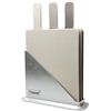 MAESTRO Set di 3 taglieri antiscivolo rettangolari in silicone grigio con supporto, lavabile in lavastoviglie per frutta, carne, pesce