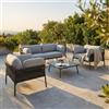 MIlani Home GALASSIA - salotto con struttura in alluminio bianco, rosso o antracite, rivestimento in corda in pvc