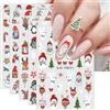 KALEFUL Adesivi Unghie Natale, 9 Fogli Autoadesivi Nail Art Stickers Unghie Decorazioni