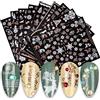 KALEFUL Adesivi Unghie Natale, 9 Fogli Autoadesivi Nail Art Stickers Unghie Decorazioni