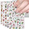 KALEFUL Adesivi Unghie Natale, 9 Fogli Autoadesivi Nail Art Stickers Unghie Decorazioni