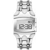Diesel Orologio Croco Digi da uomo, movimento LCD, cassa in acciaio inox argento da 33 mm con bracciale in acciaio inox, DZ2155