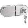 Garsent Serratura di sicurezza della porta di vetro di 10 ~ 12mm, Serrature di sicurezza a cilindro singolo con barra rinforzata, Serratura in vetro di acciaio inossidabile con chiavi per il bagno di casa