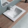 doporro Lavabo Integrale a Incasso Soprapiano 60x48x12 cm Rettangolare in Marmoresina Bianco Lucido, Lavabo Bagno da Appoggio con Foro Rubinetto e Troppopieno Colossum02