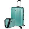 ITACA - Valigia 23Kg da stiva capiente Valigia rigida XL con ruote silenziose Valigia espandibile Trolley Grande Rigido leggero ideale per viaggi lunghi con Lucchetto a combinazione, Acquamarina