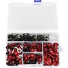 Tomotato 177Pcs/Kit Bulloni Carenatura Moto, M5 M6 Viti Parabrezza Moto Elementi di Fissaggio Bulloni Carenatura Kit Clip Dado per La Maggior Parte delle Moto(Rosso)