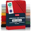 Blumtal lenzuolo con angoli matrimoniale 180x200cm - lenzuolo sotto con angoli matrimoniale in microfibra - lenzuolo matrimoniale con angoli certificato Oekotex - lenzuola angoli matrimoniale - rosso
