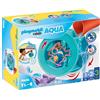 PLAYMOBIL 1.2.3 Aqua 70636 Girandola d'Acqua con Baby squalo, Gioco per la Vasca da Bagno per Bambini Piccoli, con squalo Galleggiante, Primo Giocattolo per Bambini, da 18 Mesi a 4 Anni