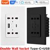 Tuya Doppia Presa da Muro Smart WiFi con Porte Usb e Type-C