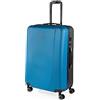ITACA - Valigia Grande Rigida Viaggio Rigide. Trolley Grande con 4 RuoteDoppie Girevoli. Materiale ABS Valigia Rigida Grande Resistente e Leggero TSA, Blu/antracite