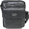 COVERI COLLECTION COVERI Borsa Borsello Ecopelle Tracolla Uomo Lavoro Ufficio Tempo Libero Portacellulare Tasche Zip ART.2167 Dimensioni 25 X 22 X 6 (NERO)