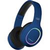 Trevi DJ 12E60 BT, Cuffie Wireless Stereo con Microfono Incorporato e Pulsante di Risposta alla Chiamata, Comode e Pieghevoli, Micro SD, AUX-IN, Batteria Ricaricabile, Autonomia 7-9 ore, Blu