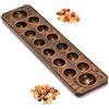 Yellow Mountain Imports Set Mancala con Tavola in Legno Massello da 44 centimetri e Pezzi da Gioco in Ciottoli di Quarzo - Realizzato