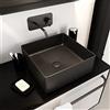 AURLANE SQUARISH DARK - Lavabo rettangolare in ceramica nera, 36,5 x 36,5 x 10,7 cm