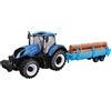 TOBAR B18-44068 - Trattore New Holland T7HD con rimorchio per Legna, Scala 1:32, Colore: Blu