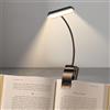YverLand Lampada da lettura con morsetto - 5 LED, collo flessibile a 360°, ricaricabile USB, lunga durata, portatile per letto, scrivania, cameretta dei bambini e studio (Batteria ricaricabile)