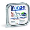 MONGE 150 g Monge Monoprotein Alimento Completo Monoproteico Cibo Umido Paté con Frutta per Cani Adulti con Agnello e Mirtilli Grain e Gluten Free
