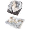fuzhik Cuccia Pelosa Cuccia Gatto Pieghevole Interno Cuccia per Gatti e Cani Morbida Antiscivolo Grigio Lavabile Lettino Morbida Adatto a Gatti Cani di Piccola e Media Taglia 60 x 50cm